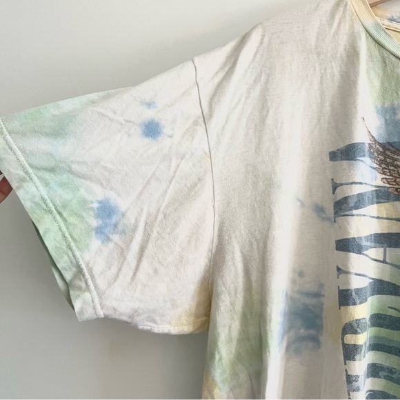 Nirvana In Utero Band Tee TShirt Tie Dye Blue Yellow Green Faded Men’s XL Grail - Picture 5 of 7